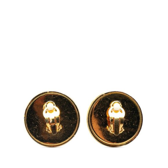 CHANEL Vintage Gold Logo Earrings - Picture 2 of 4